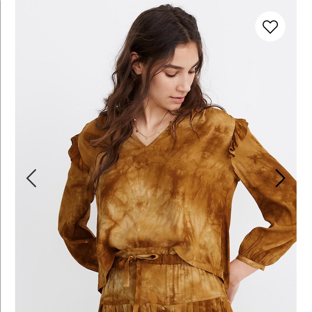 Madewell Tie Dye Ruffle Shoulder Top